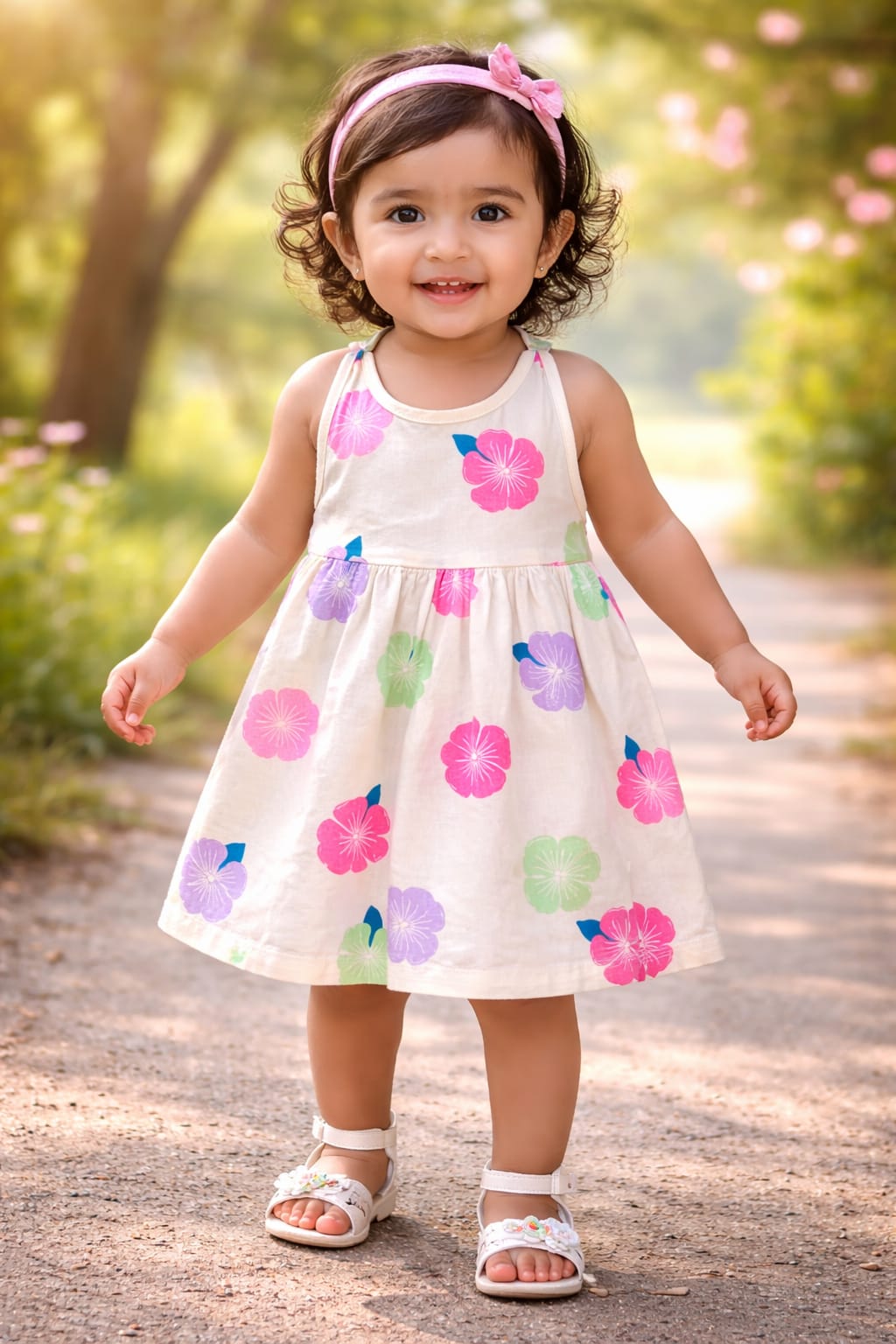 Baby Girls Floral Print Cotton Dress